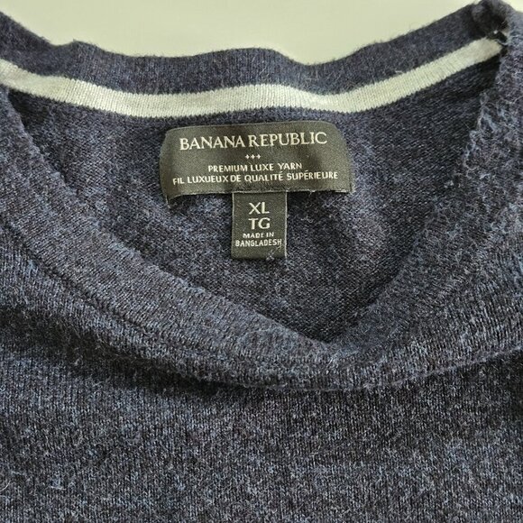 Banana Republic Sweater Mens XL Multi Stripes LS Crew Neck Luxury Yarn Preppy - Picture 3 of 14